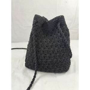 Vintage 90's Chateau black woven macrame crossbody